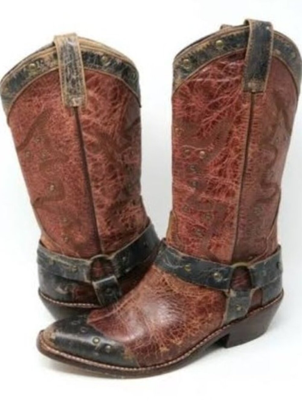 Bed|Stü Cisalpine Harness Boots Cobbler Series Distressed Leather Women's 7.5